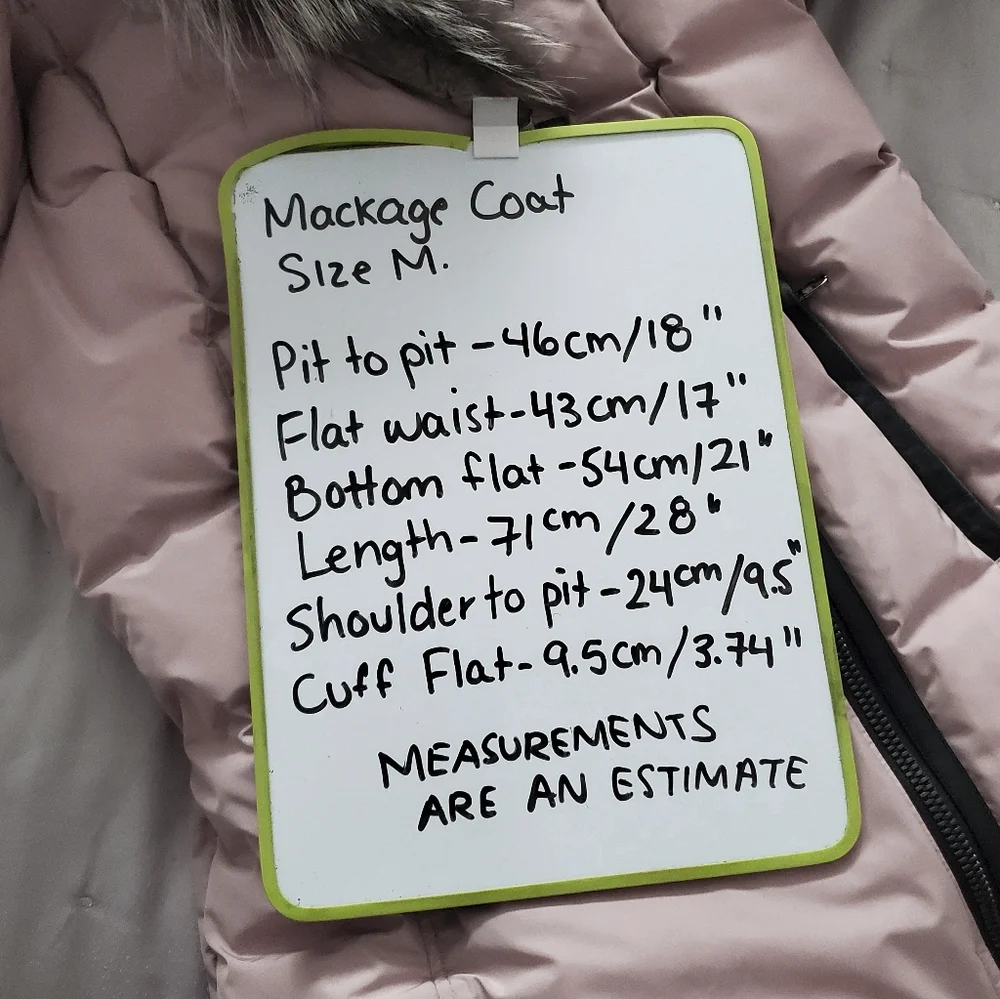 MACKAGE Soft Pink Adali Silver Fox Fur Signature Collar Down Coat - Picture 16 of 16